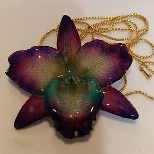 Orchid flower necklace jewelry